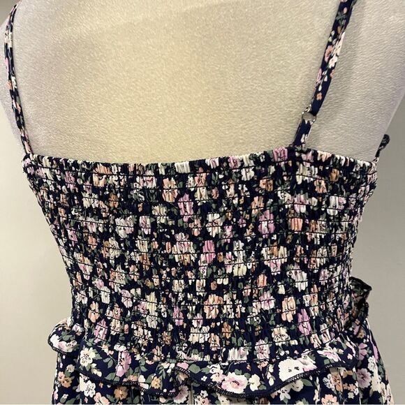 Floral Smocked mini Dress with straps - Picture 7 of 13